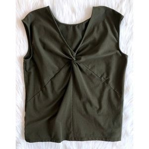 BANANA REPUBLIC Dark Green Tank Top Twist-Back